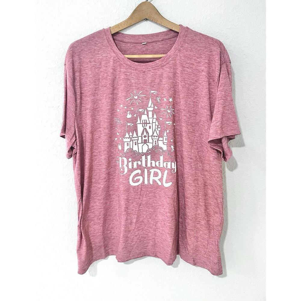 WOMEN'S Pink Disney Birthday Girl Tshirt - Size: 2XL